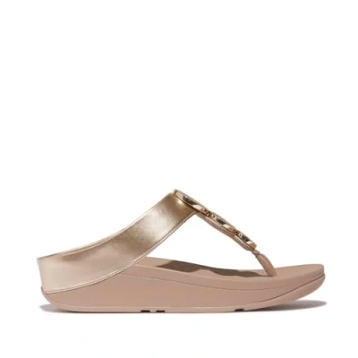 Imagen de Fitflop Halo Bead Circle Toe Post Sandals, Sandalia Mujer, Metallic Latte Beige, 36 EU