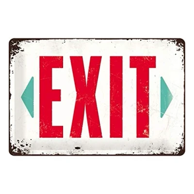 Imagen de Nostalgic Art Cartel de Chapa Retro Exit Idea Regalo para los Fans la Nostalgia, metálico, Diseño Vintage decoración Pared, 20 x 30 cm