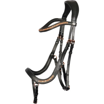 Imagen de Harry&#039;s Horse Cabezada Rosegold anatómica Cob Negro