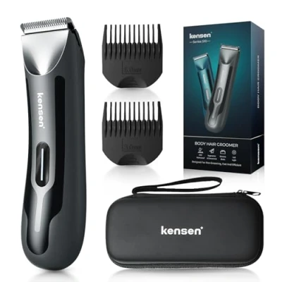 Imagen de kensen Afeitadora Corporal Masculina, Depiladora Hombre en Seco y Húmedo,para las Zonas Intimas, Rasuradora con Luz,Gris
