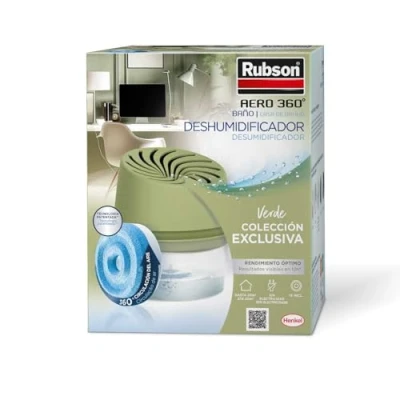 Imagen de Rubson AERO 360º Deshumidificador portátil antihumedad Edición Limitada Color Verde Oliva (1 aparato y 1 tableta 450 g), absorbe humedad que previene la condensación
