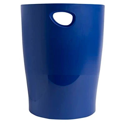 Imagen de Exacompta Ref. 45303D 1 papelera con asas ECOBIN BeeBlue en PP gran capacidad 15 litros dimensiones 26,3 x 33,5 cm Para oficina o hogar color azul marino