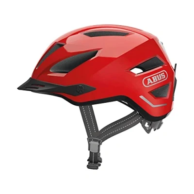 Imagen de ABUS casco de ciudad Pedelec 2.0 bicicleta con luz trasera y cubierta para la lluvia el tráfico urbano mujeres hombres rojo, talla S, rojo (blaze red), S (51 55 cm)