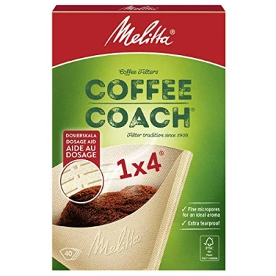 Imagen de Melitta 6766425 Coffee Coach Bolsas de papel (40 unidades, 1 x 4 cm), color marrón