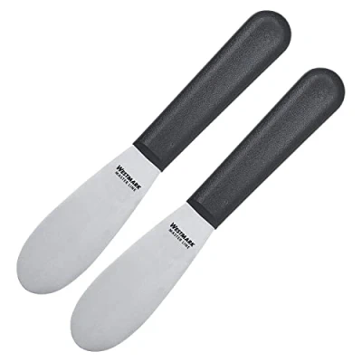 Imagen de Westmark 2 Cuchillos profesionales para mantequilla, Tamaño de la hoja: 3,3 x 8,5 cm, Longitud: 18,5 Acero inoxidable/plástico, Master Line, Negro/Plata, 135722E3