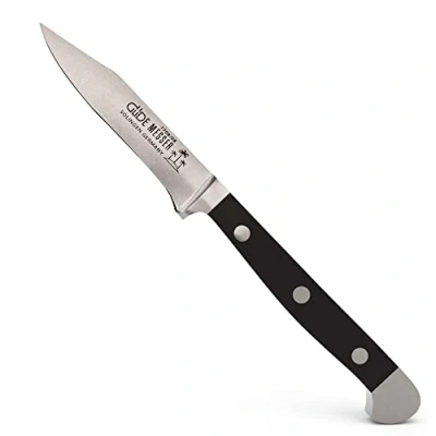 Imagen de Güde Gemüsemesser Serie Klingenlänge: 8 cm Pom Schwarz Solingen Cuchillo para Pelar Forjado, Negro, Alpha Doble virola, Hecho a Mano en Alemania, Chrome Steel