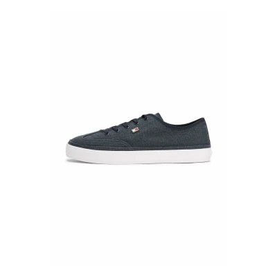 Imagen de Tommy Hilfiger Sneaker con Suela Vulcanizada Mujer Washed Canvas Low Top, Azul (Space Blue), 40