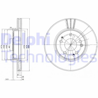 Imagen de DELPHI BG2772 Disco de freno 294 25 5 ventilado aceitado sin procesar cojinete rueda, anillo sensor ABS MERCEDES BENZ: Clase E Berlina
