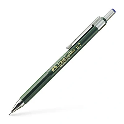 Imagen de Faber Castell B 136700 Portaminas TK Fine con goma de borrar y 3 minas finas graduación HB, trazo 0.7 mm color negro