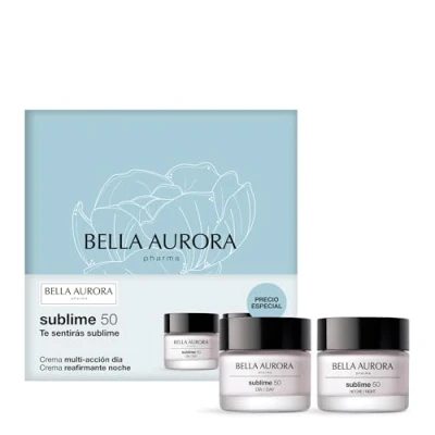 Imagen de BELLA AURORA Pack Sublime 50, Crema Multiacción Día 50ml + Reafirmante Noche 50ml, Tratamiento Antiedad, +50 Años, Efecto Lifting, Unifica Tono y Aporta Luminosidad, Cuidado Intensivo