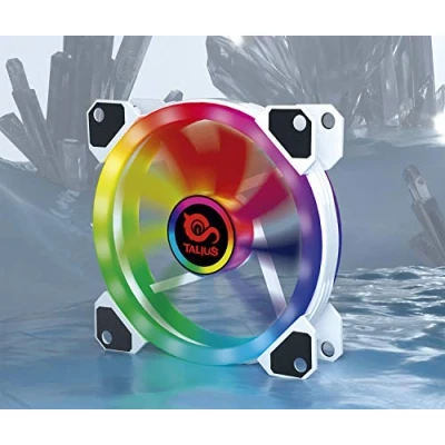 Imagen de Talius Iris Spectrum ARGB/Cronos ventiladores 120 mm. Efectos de barrido, pulso, espiral. Doble Aro led. Conexión 6 pines. (1 FAN WHITE)