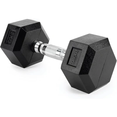 Imagen de TREXO Mancuernas Hexagonales de 5kg Duradera Hierro Fundido con Revestimiento Goma para Gym en Casa Mango Ergonómico Mancuerna Hex Estable y Versátil HXD50