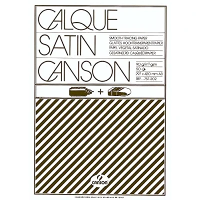 Imagen de Canson, Papeles técnicos, Suave, 90g, Encolados por el lado corto, A3 29,7x42cm, Transparente, 50 Hojas