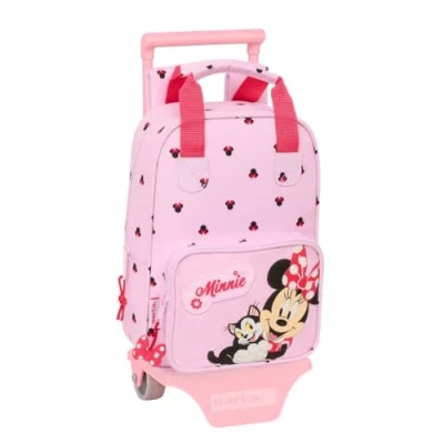 Imagen de Safta MINNIE MOUSE NAIVE Mochila Escolar 765 con Carro 805, Ideal para Niños de Diferentes Edades, Cómoda y Versátil, Calidad Resistencia, 20x8x28 cm