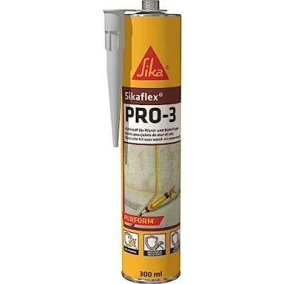 Imagen de Sika Flex PRO 3 Purform Sellador de alto rendimiento a base poliuretano para juntas suelo y construcción profunda, cartucho 300 ml (1, gris hormigón)