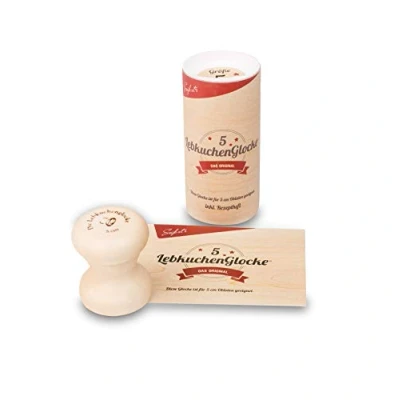 Imagen de Lebkuchenglocke Molde para Hornear Pan de Jengibre (5 cm), Acero Inoxidable, Madera