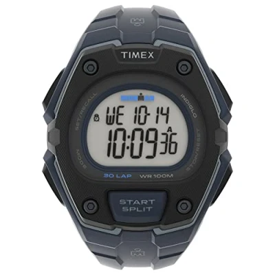 Imagen de Timex Ironman Reloj clasico digital para hombre de 45mm con correa resina azul TW5M48400