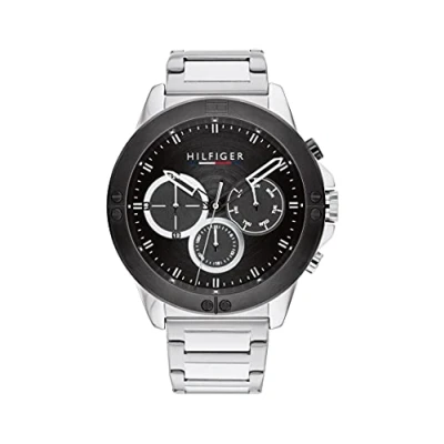 Imagen de Tommy Hilfiger Reloj Analógico de Cuarzo multifunción para hombre con Correa en Acero Inoxidable plateada 1791890