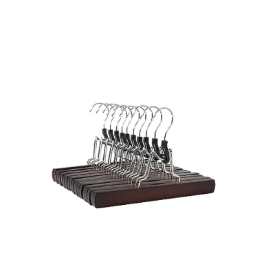 Imagen de Amazon Basics Perchas de madera para pantalones, 10 unidades, Cereza