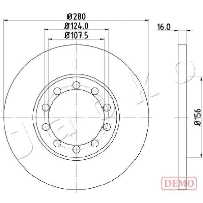 Imagen de JAPKO 610314C Disco de freno Eje trasero 280 16 5 macizo barnizado FORD: Transit Mk6 Furgón, Camión plataforma/Chasis, Bus