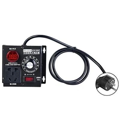 Imagen de Transformador del Convertidor Voltaje, SCR Regulador Potencia de Voltaje Motor Velocidad Ventilador Dimmer, CA 220V 4000W (EU Plug)