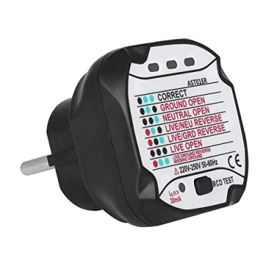 Imagen de AST01 Probador del Zócalo GFCI Automático Enchufe de Pared Detector Circuito Eléctrico(220V)