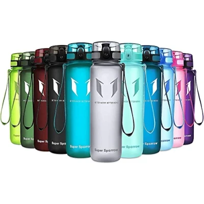 Imagen de Super Sparrow Botella de Agua Deportiva 1000ml Sin BPA (Transparente Fucsia)