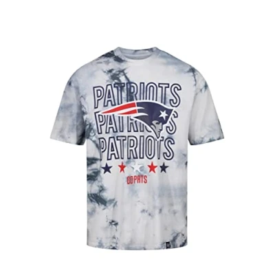 Imagen de Recovered New England Patriots NFL Tie Dye Relaxed Oversized Navy White T Shirt