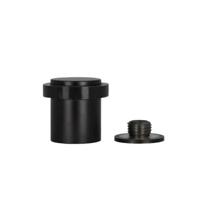 Imagen de EVI Herrajes Tope de Puerta Acero Inoxidable 24 X 30 mm Base Roscada Atornillada Lacado Negro Incluye Tornillo + Taco Sujeción Mod. I 199/24X30 CBNG