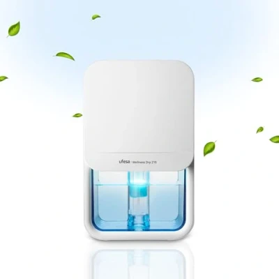 Imagen de Ufesa Wellness Dry 210 Deshumidificador Ultra Silencioso ≤35dB, 210ml /dia, 23W, Capacidad de 800ml, 7 Colores Ajustables, Hasta 20m2, Apagado Automático
