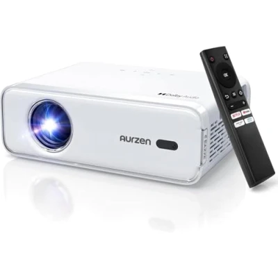 Imagen de 【Oficial NetfIix/Auto Focus/Keystone/Dolby Audio】AURZEN Eazze D1 Proyector 4K Soporte,Proyector de Vídeo Bluetooth WiFi Full HD 1080P Nativo,con una Aplicación Incorporada NetfIix/Youtube/Prime Video