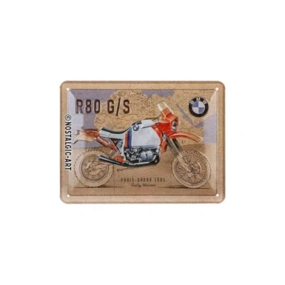 Imagen de Nostalgic Art Cartel metálico retro, 15 x 20 cm, Official License Product (OLP), BMW R 80 G/S Paris Dakar Idea de regalo para fans BMW, metal, diseño vintage