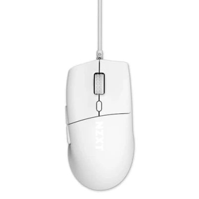 Imagen de NZXT Lift 2 Ergo Ratón para Juegos con Cable Ligero y ergonómico Diseño de 61 g Tasa sondeo 8K Interruptores ópticos Sensor óptico PPP 26K Pies PTFE 100% Blanco