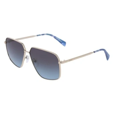 Imagen de Liu Jo Unisex LJ162S 722 Gafas de sol Metal Oro Gris Piloto Normal