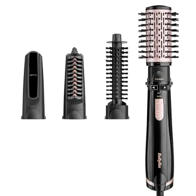 Imagen de BaByliss AS200E Cepillo de Aire Rotatorio 1000 W, Iónico, Pelo con 4 Cabezales para Secar, Moldear, Alisar y dar Volumen, 2 Temperaturas Más Frío, Sentidos Rotación