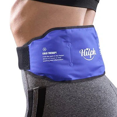 Imagen de Hilph Bolsa de hielo para aliviar el dolor lumbar, cinturón terapia frío caliente lesiones lumbares inferiores, nervio ciático, se adapta al hombro, rodilla, tobillo, brazo, pantorrillas