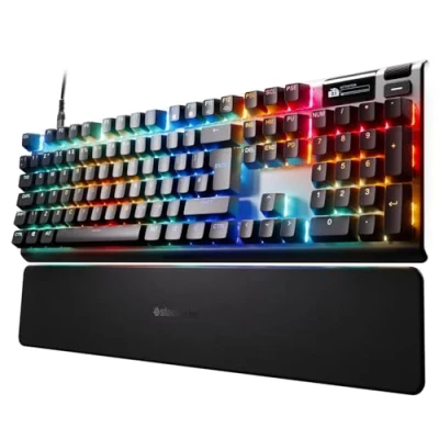 Imagen de SteelSeries Apex Pro Gen 3 Teclado Gaming HyperMagnetic Interruptores OmniPoint 3.0 Accionamiento Ajustable Rapid Trigger Preajustes Modo protección Tap USB C UK Layout QWERTY