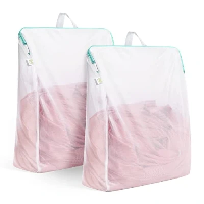 Imagen de OTraki Bolsas para Lavadora con Asas 50 x 60cm 2PCS Bolsa Ropa Sucia Reutilizable la Colada Grande Cremallera Delicada, Dormitorios Universitarios y Apartamentos