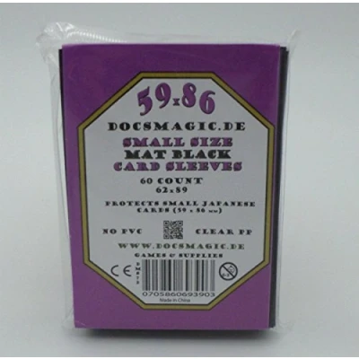 Imagen de docsmagic.de 60 Mat Black Card Sleeves Small Size 62 x 89 YGO