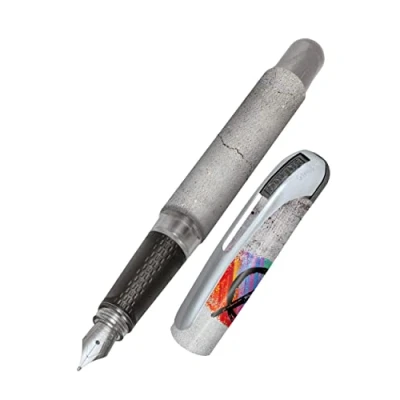 Imagen de Online Pluma estilográfica ergonómica Peace para la escuela/universidad, punta media sólida, parte de agarre suave cartuchos tinta estándar, recargable, ideal principiantes, alumnos y