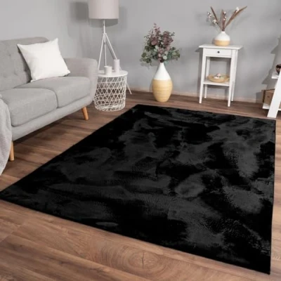 Imagen de TT Home Alfombra De Pelo Largo Suave Monocromo Moderna, Color:Beige, Tamaño:60x90 cm