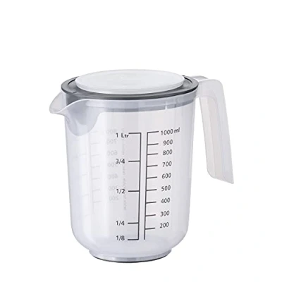 Imagen de vaso mezclador APS con tapa medidor escalas para líquidos (l/ml), azúcar (g) y harina / volumen 1 litro/Ø 12,5 cm/altura 16 cm/apto lavavajillas