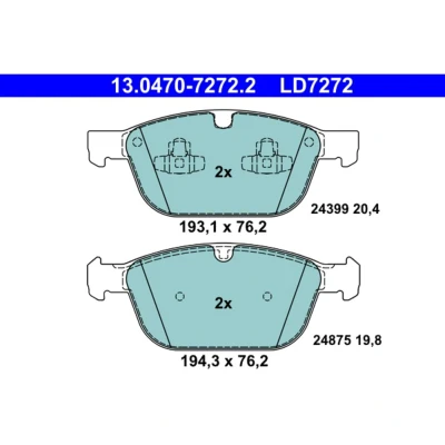 Imagen de ATE 13.0470 7272.2 Juego de pastillas freno preparado para indicador desgaste, excl. contacto avisador desgaste VOLVO: XC90 I, XC60 I