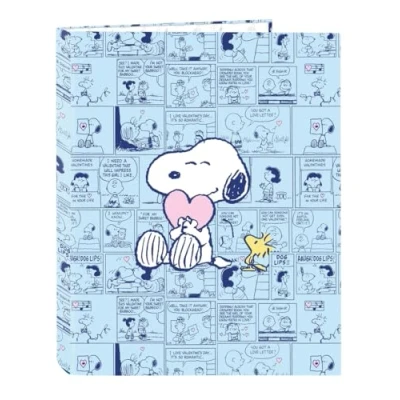 Imagen de SNOOPY LOVE Carpeta con Folios 4 Anillas, Ideal para Niños de Diferentes Edades, Cómoda y Versátil, Calidad Resistencia, 26.5x33 cm