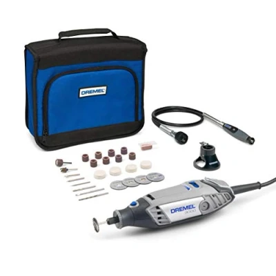 Imagen de Dremel 3000 Multiherramienta 130 W,kit 2 complementos Eje Flexible,Guía de Corte y 25 Accesorios,velocidad 10.000 33.000 rpm tallar,grabar, fresar,amolar,limpiar,pulir,cortar,lijar (Versión Español)