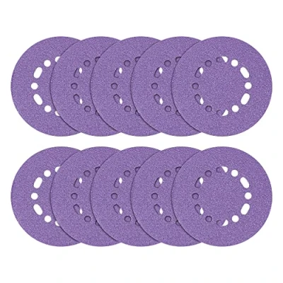 Imagen de Trend Discos de lija circonio 150 mm para lijadora órbital aleatoria, grano 60, AB/150/60Z, paquete 10
