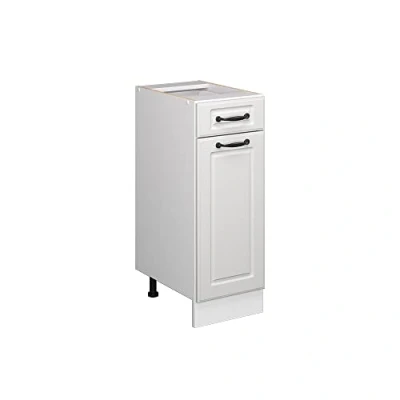 Imagen de Vicco Mueble bajo de cocina &quot;R Line&quot;, Blanco casa campo/Blanco, 30 cm sin encimera