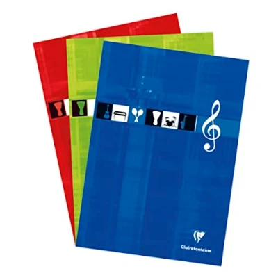 Imagen de Clairefontaine 6157 C , Bloc música encollé 12 ejes 100 páginas 90 g A4 color aleatorio