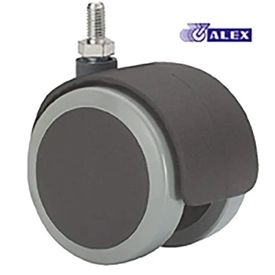 Imagen de Rueda Giratoria para Silla de Oficina, RUEDAS ALEX, DK Poliuretano, Fijación Espiga Rosca, Ø 50 mm