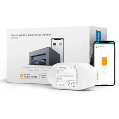 Imagen de Meross Abridor de Puertas Garaje Inteligente, Control Remoto y Voz, Función Cronómetro, Compatible con Apple HomeKit, Alexa, Google Asistente SmartThings